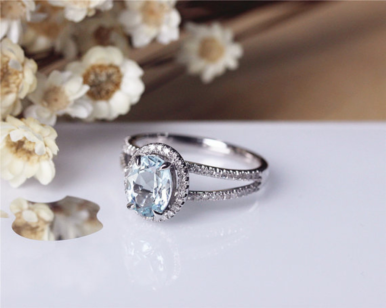 Reserved! Art Deco, Aquamarine and Diamond Ring, 18ct Yellow Gold and –  Antique Ring Boutique